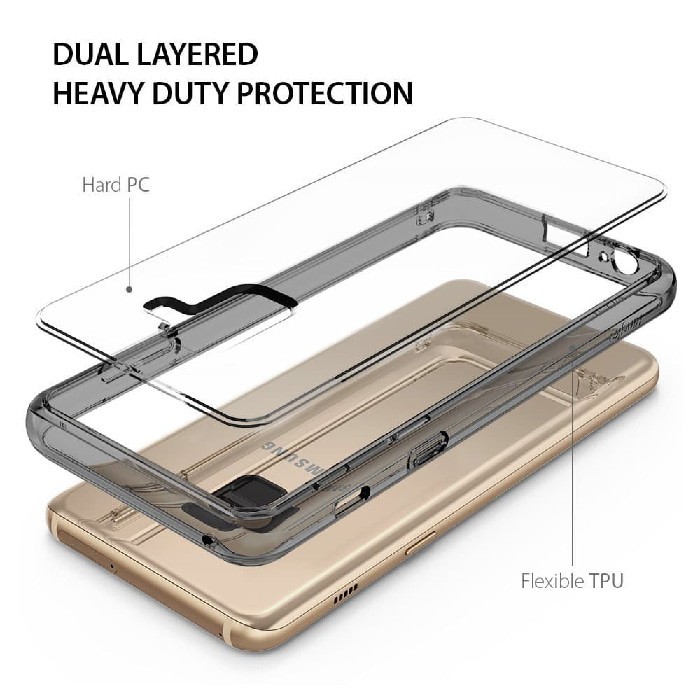 Hot Sale ORIGINAL RINGKE FUSION CASE SAMSUNG GALAXY A8 2018 - SMOKE BLACK - A Delapan Clear