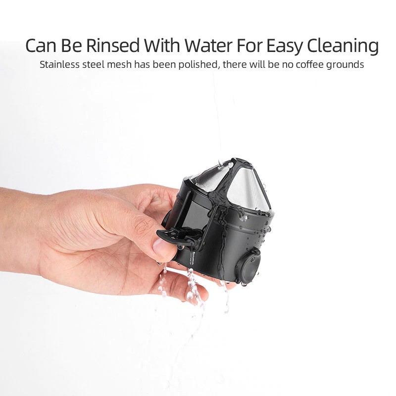 Grab Medan Filter Penyaring Kopi Portable Cone Coffee Dripper Tea Infuser F-402 Hitam