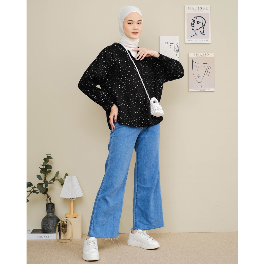 Mayoutfit Breyka Blouse / Kemeja Rayon Polkadot-2
