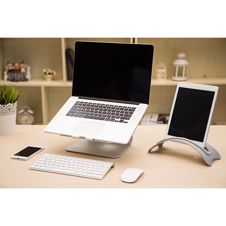 BookArc Stand Bracket Dudukan Pegangan Laptop - Silver