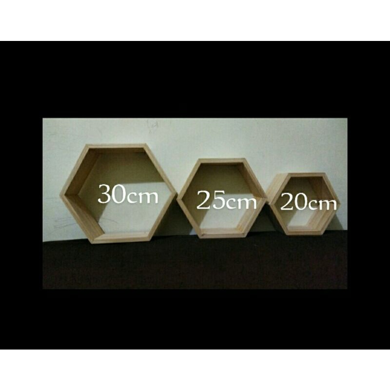 HIASAN DINDING HEXAGONAL KAYU
