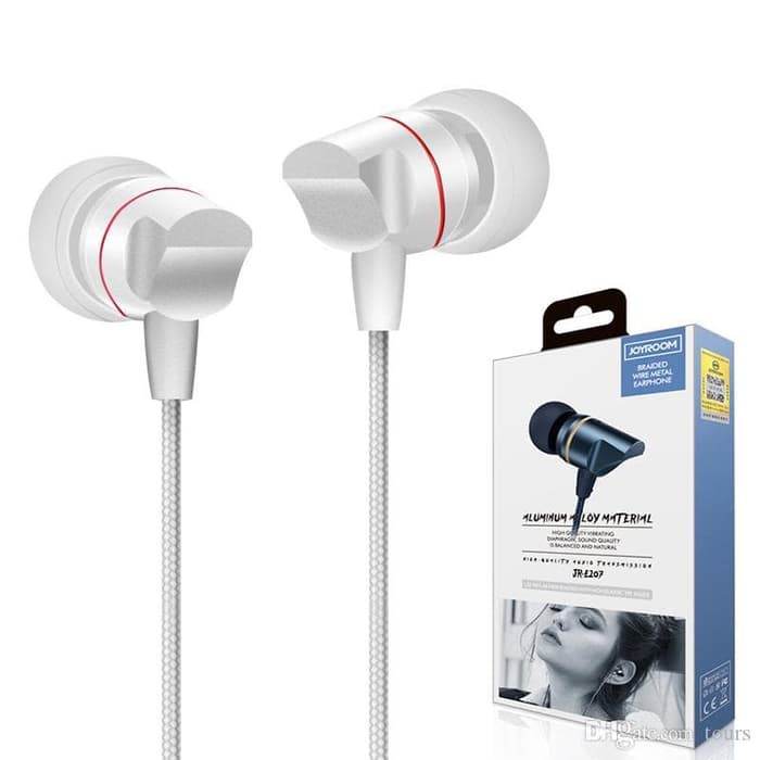 JOYROOM Earphone Braided Metal Earphone JR-E207 WHITE