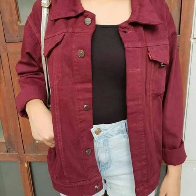 JAKET JEANS CEWEK MURAH JUMBO OVER SIZE M - XXXL LD 122cm MUAT 100KG