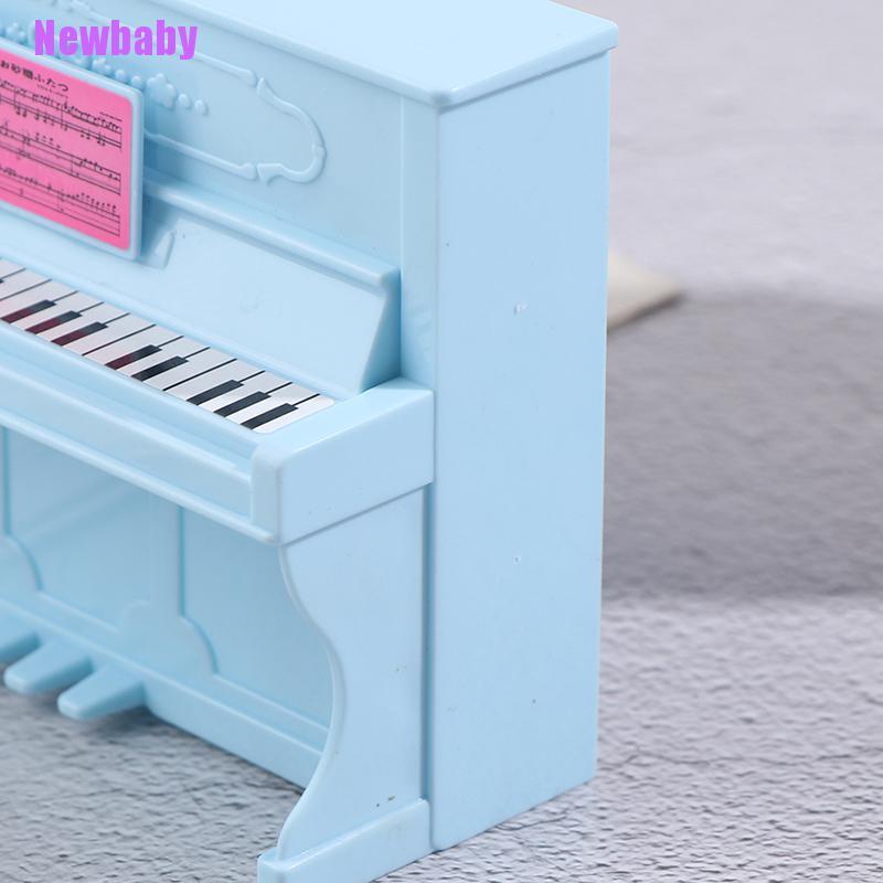 (Newbaby) 1 Set Miniatur Grand Piano Dengan Bangku Skala 1: 12 Untuk Rumah Boneka