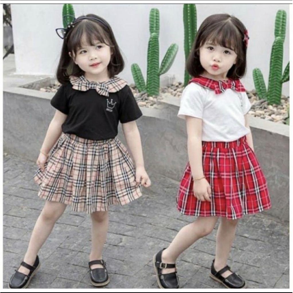 COD/SETELAN ANAK PEREMPUAN/SETELAN ROK ALEA PILIH WARNA 1-5 TAHUN