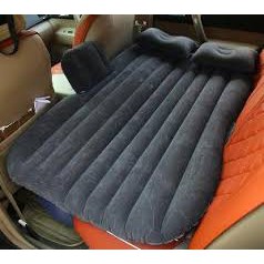 Matras / Kasur Anak di Dalam Mobil Warna Hitam Gelap Cream Biru Dan Abu / Alat Pompa Elektrik Bantal