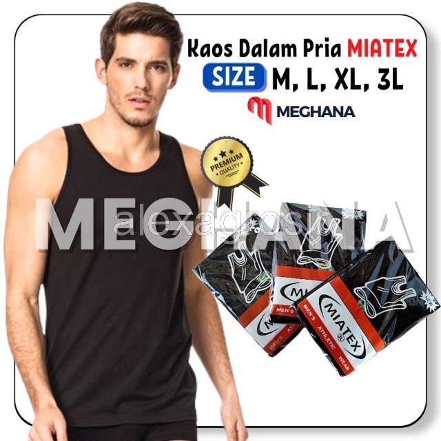 KAOS DALAM PRIA SINGLET POLOS WARNA HITAM MIATEX