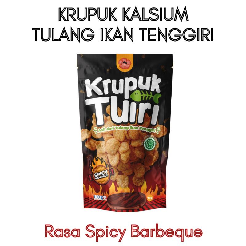 Kerupuk Kalsium Tulang Ikan Tenggiri / Krupuk Tuiri / 70g Rasa Spicy BBQ