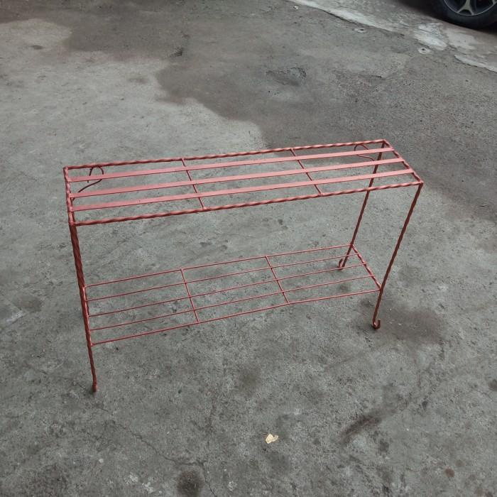 Rak Bunga Sate 2 Susun Putih / Rak Tanaman