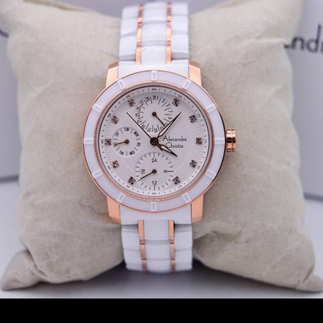 jam tangan wanita Alexandre Christie AC 6292 rosw gold white