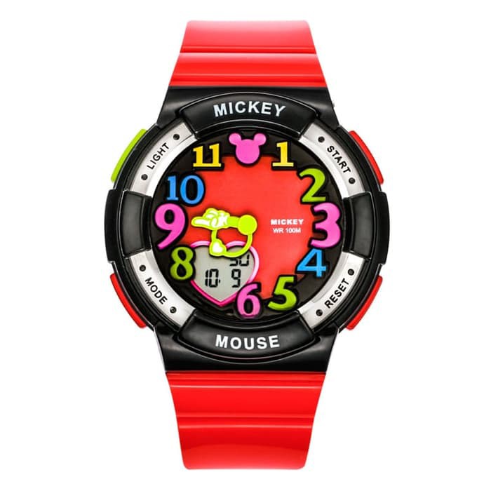 MICKEY MOUSE MS15029R DISNEY JAM TANGAN SPORTS ANAK RED ORIGINAL