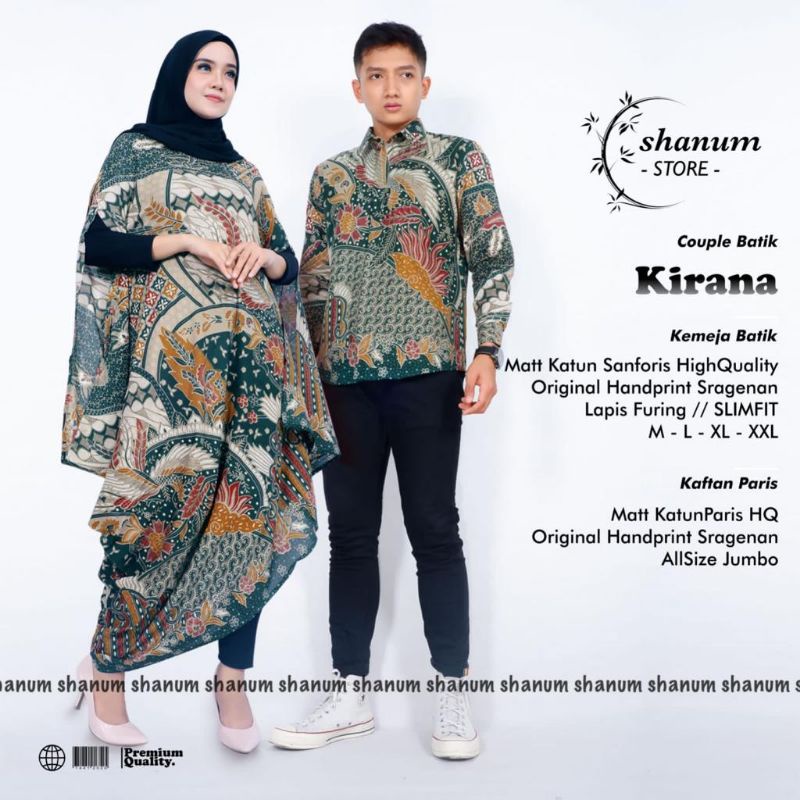 KAFTAN BATIK COUPLE BY SHANUM - Kaftan Asimetris - Kaftan free size - Batik Pria Lengan Panjang