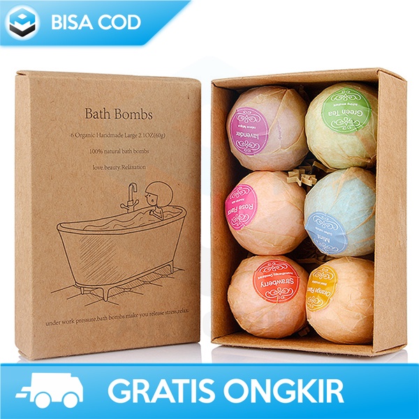 BATH BOMBS SALT BUBBLE BUSA SABUN MANDI BATHUB BATHE PROJECT 6 PCS ORI