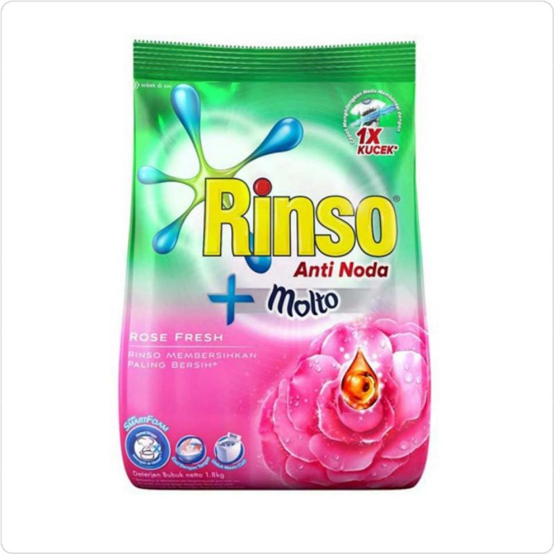 

Rinso Molto Detergen Bubuk anti noda rose 1,8 kg