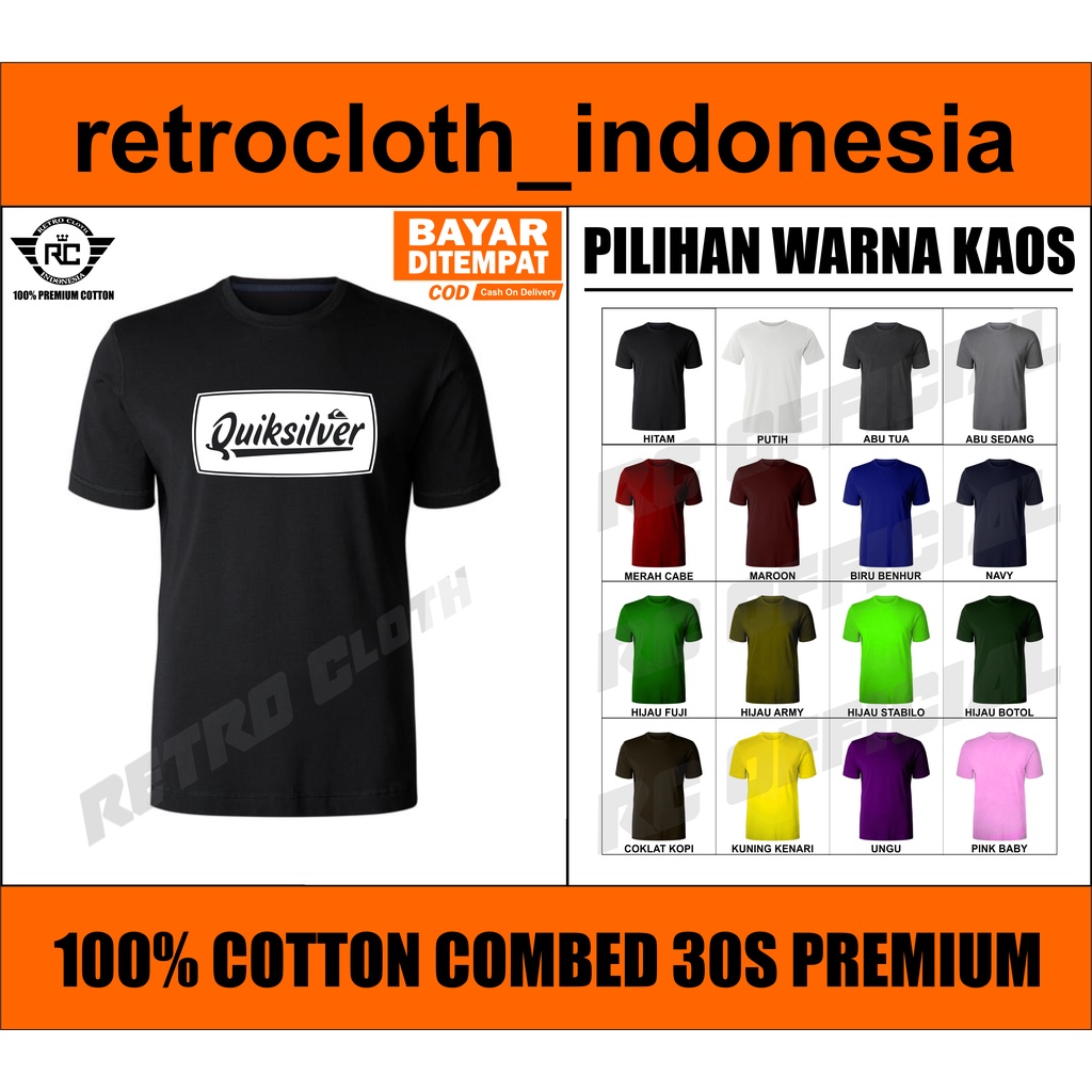 Kaos Tshirt Baju QUIKSILVER / 2 / Kaos Tshirt Baju Pria / Kaos Tshirt Baju Wanita / Kaos Tshirt Baju
