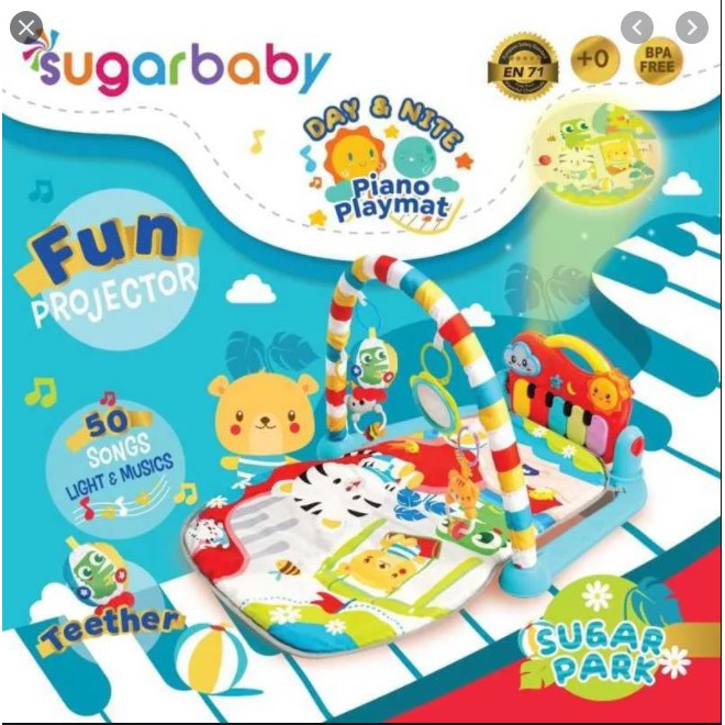 Sugar Baby All in 1 Playmat Piano Playgym Day &amp; Night (New Design)