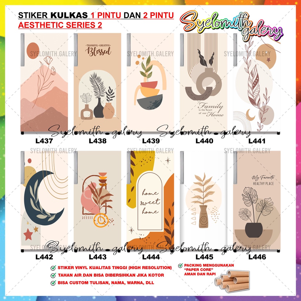 Jual STIKER KULKAS 1 PINTU 2 PINTU MOTIF AESTHETIC | Shopee Indonesia