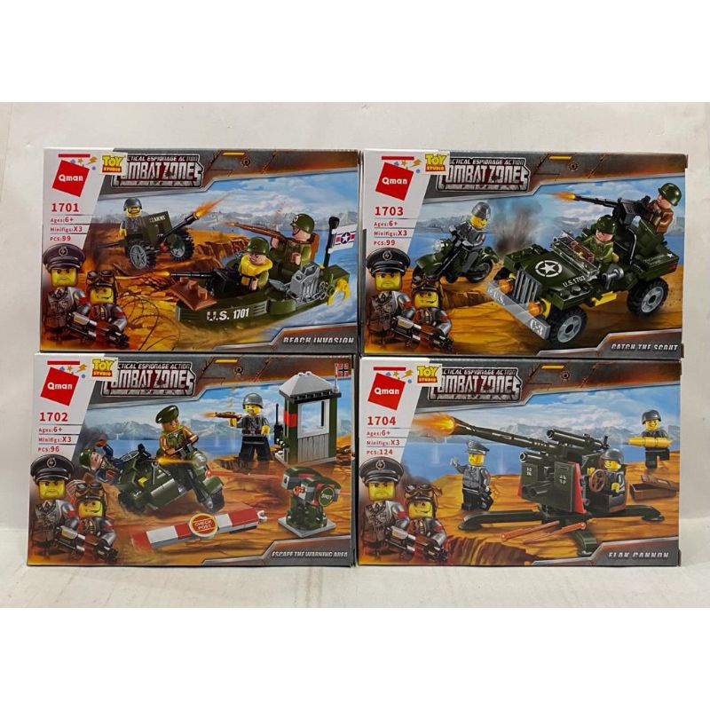 Bricks Lego Block Qman Combat Zones War Army Military 1701-4