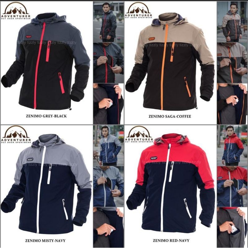 TIZZLY Jaket outdoor Pria/ Terbaru/ Dewasa/ Keren Murah/ Gunung Outdoor/ Kekinian Original Premium