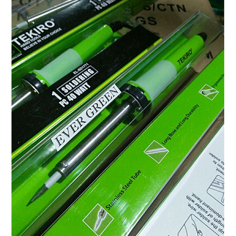 SOLDER Listrik 40 watt TEKIRO SOLDERING HAND TOOL (+ timah + pasta solder) ...sedia avometer digital