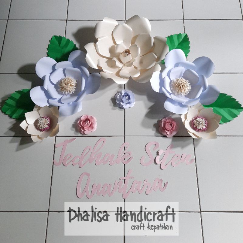 PaperFlower Decoration | Dekorasi Bunga Tempel | Hiasan Dinding Ruangan Kamar | Dekorasi Simpel | De