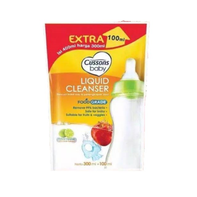 Cussons Baby Liquid Cleanser 300ml Extra 100ml / Sabun Cuci Botol Susu Bayi Kemasan Extra