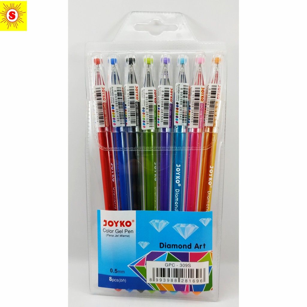 Joyko Color Gel Pen / Pulpen Warna Warni 8 Warna Original