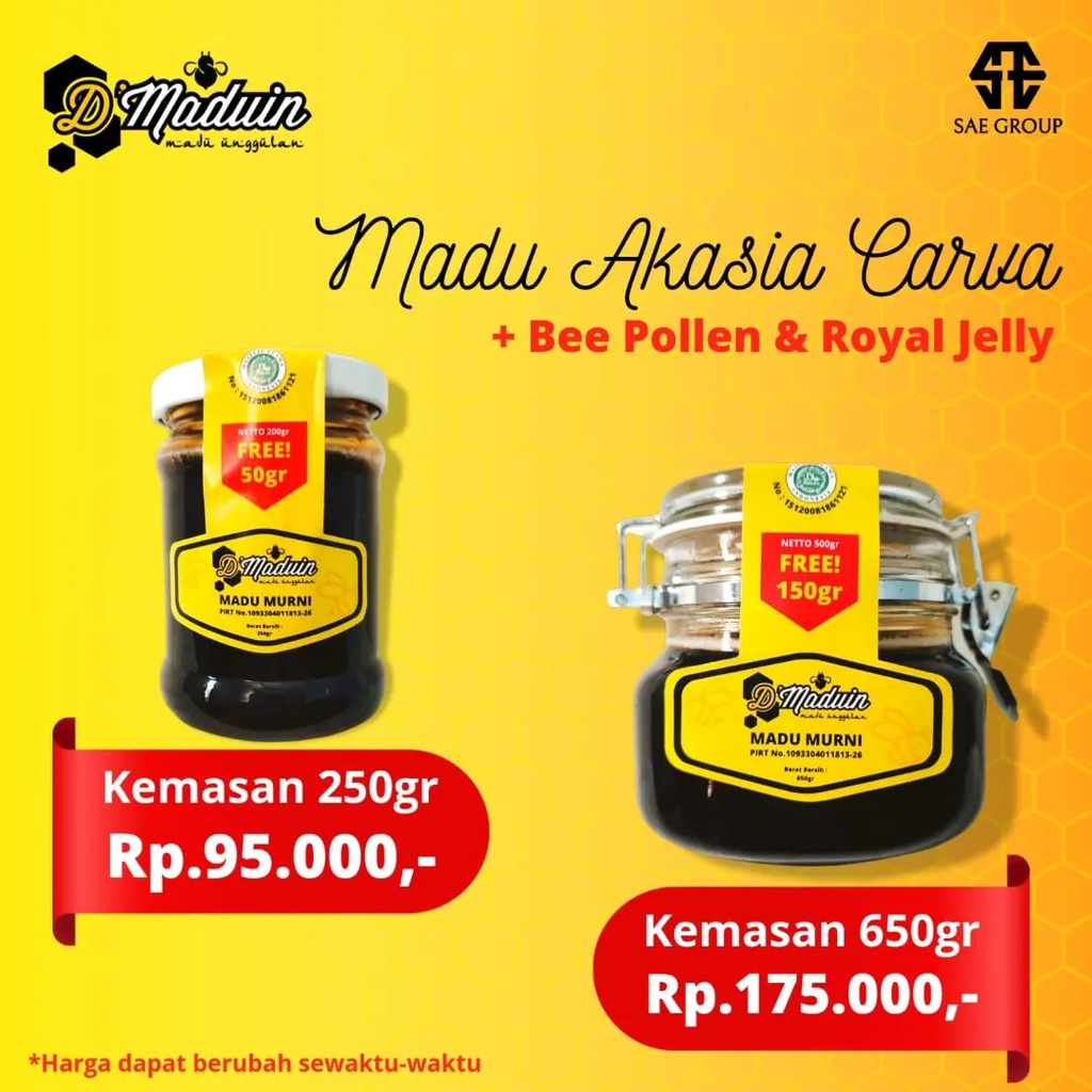Madu Akasia Larva + Bee Pollen &Royal Jelly