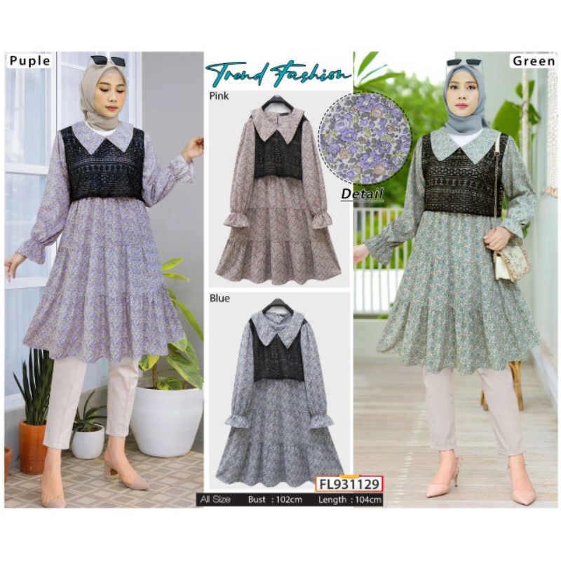 TUNIK ROMPI BUNGA ZAIRA EXTU