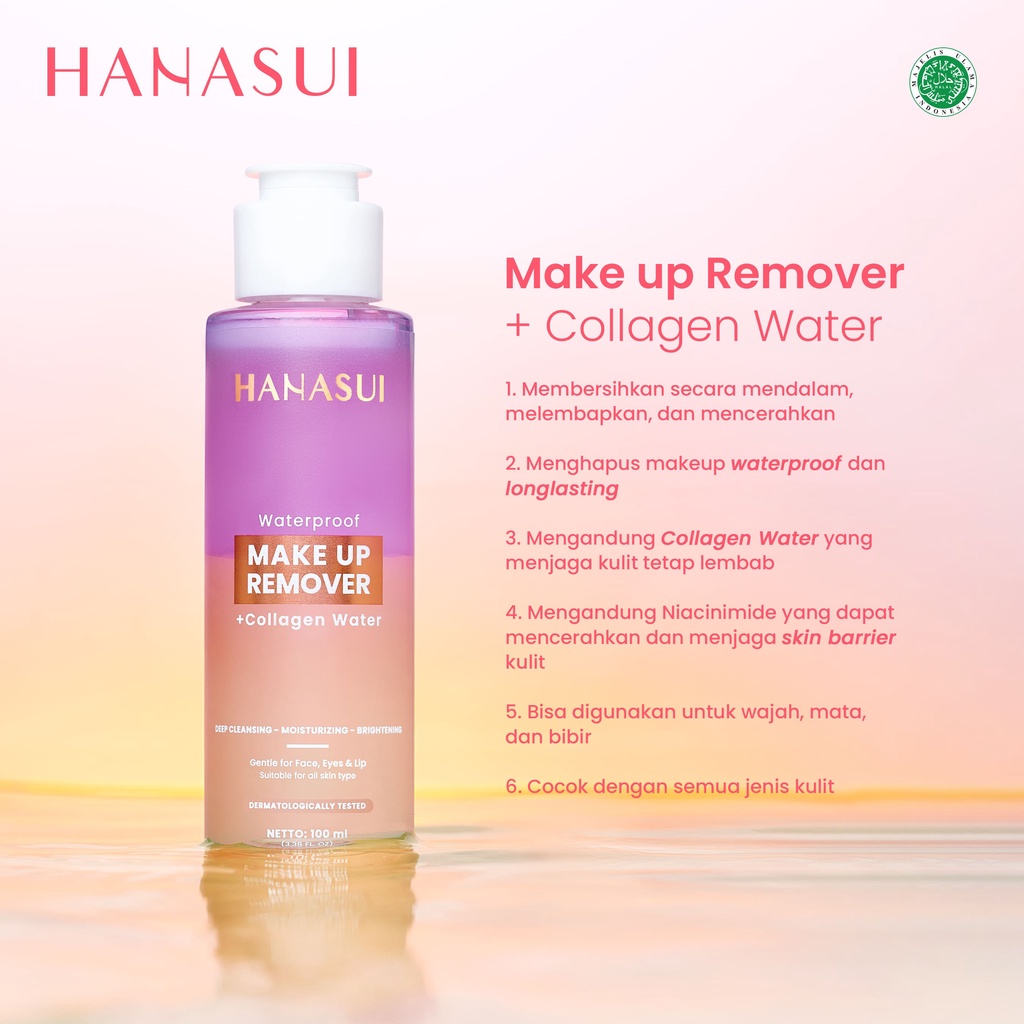 HANASUI Waterproof Remover Make Up Collagen Water - Pembersih Make Up Waterproof BPOM