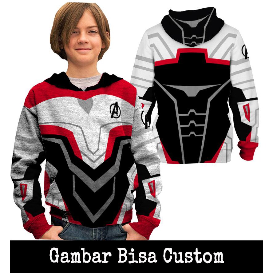Jaket Hoodie Pullover Anak Fullprint Marvel Kostum Avengers Endgame Quantum Realm