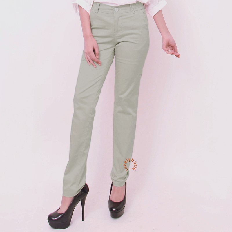 Lovely Office Celana  Chino Wanita/Celana Kerja Wanita - SILVER