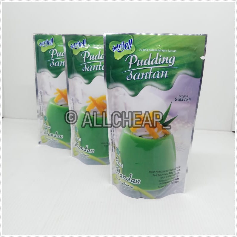 nutrijel PUDING santan rasa PANDAN pandan flavour 130gr (4.59oz)