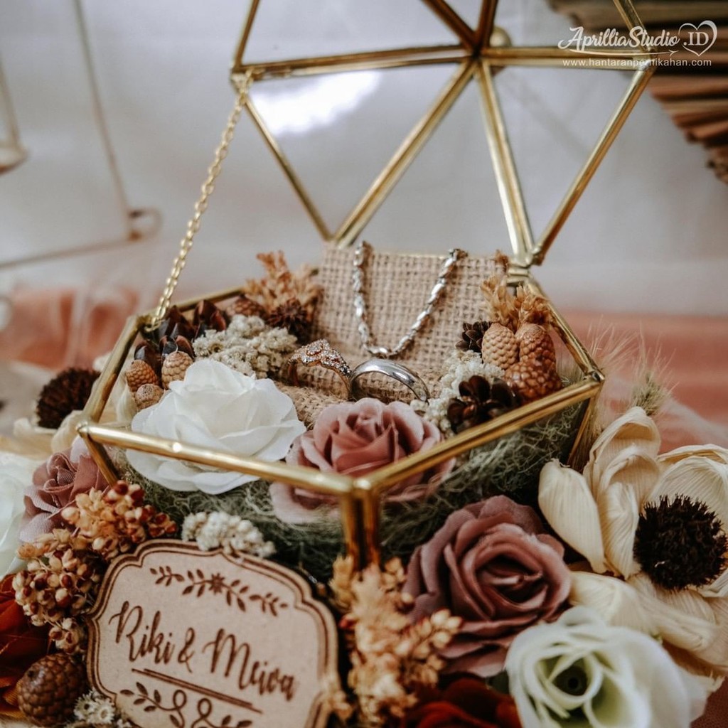 RINBGOX KOTAK CINCIN KOTAK PERHIASAN MAHAR &amp; SESERAHAN - TERA 8 RUSTIC CHIPBOARD