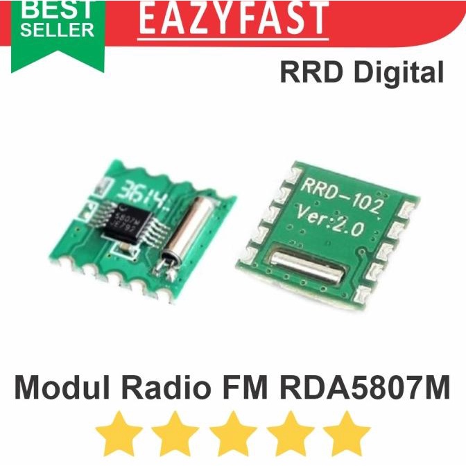 RDA5807M RRD Digital Radio FM Receiver RX Module Stereo I2C Arduino efst90 Kualitas Baik