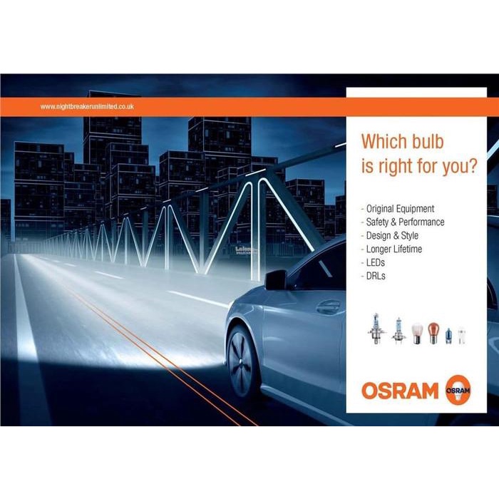 Lampu Mobil / Bohlam Lampu Hid Osram Xenarc H4 Hi/Lo 2Pcs (Genuine) Hanya Bohlam