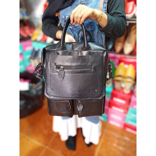 Tas Ransel Kulit Asli Muat Laptop / Tas Kulit Asli Garut / Tas Ransel Besar / Tas Ransel Kulit Sapi