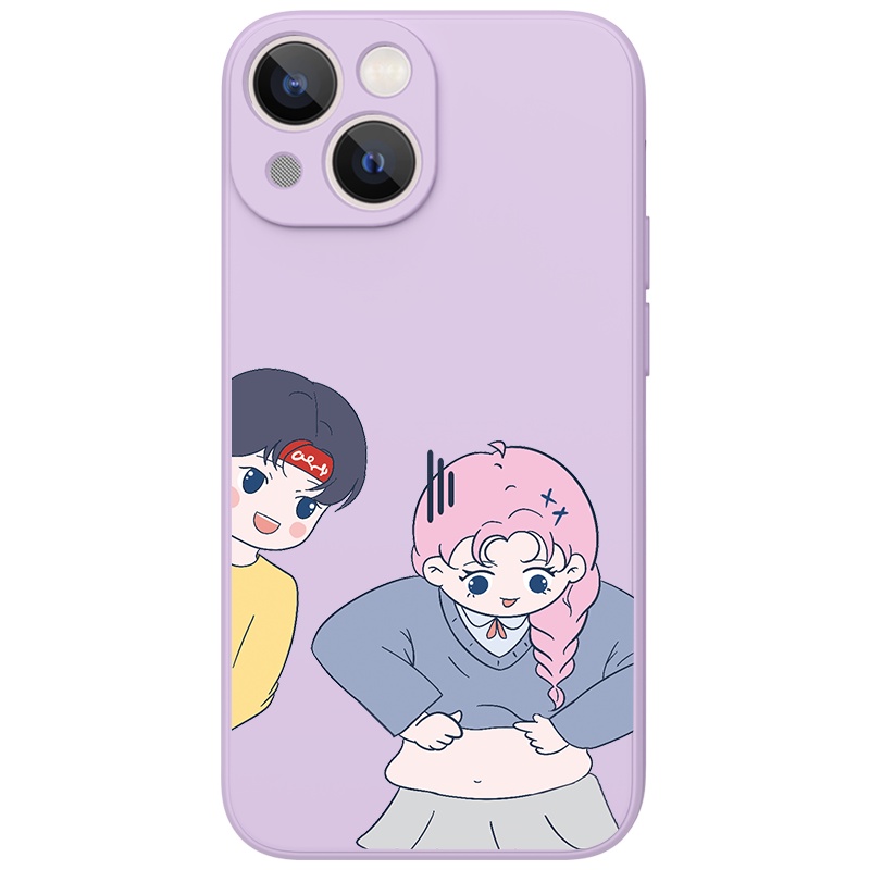 MACARON Jeero Premium Silicone Soft Case Couple Cartoon Cute Shockproof Phone Case hp Cover Casing C