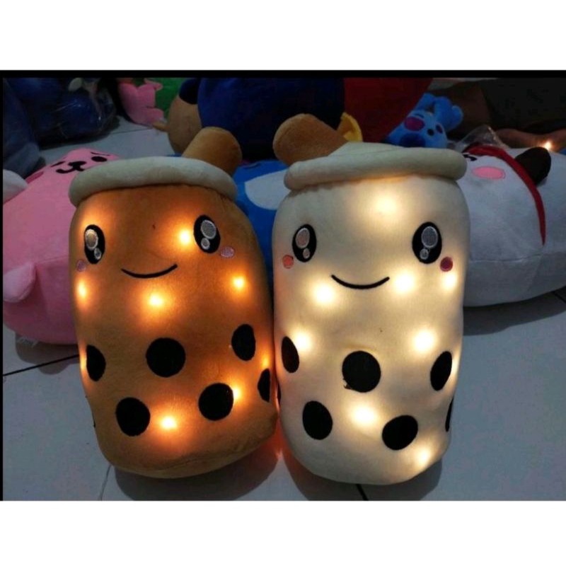 [RA] BONEKA BOBA LAMPU LED VIRAL BROWN SUGAR BUBBLE MILK TEA DOLL