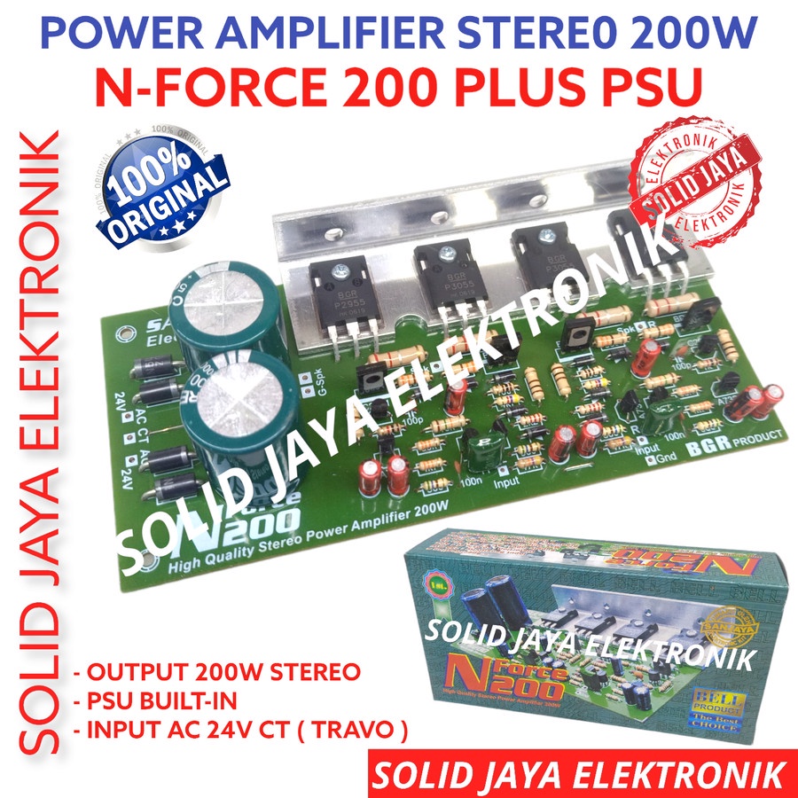 KIT POWER STEREO 200W NFORCE N FORCE N200 PLUS PSU SANJAYA BELL BGR N-200 N 200 AMPLIFIER STEREO AUDIO SOUND AMPLI 200 WATT W STEREO 2955 3055 PLUS ELCO DAN DIODA BELL BGR SANJAYA ASLI ORIGINAL ORI