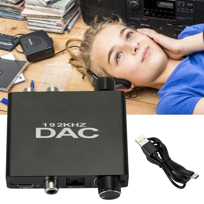 Digital Audio Converter DAC Optical Coaxial to Analog RCA - AU340 - Black