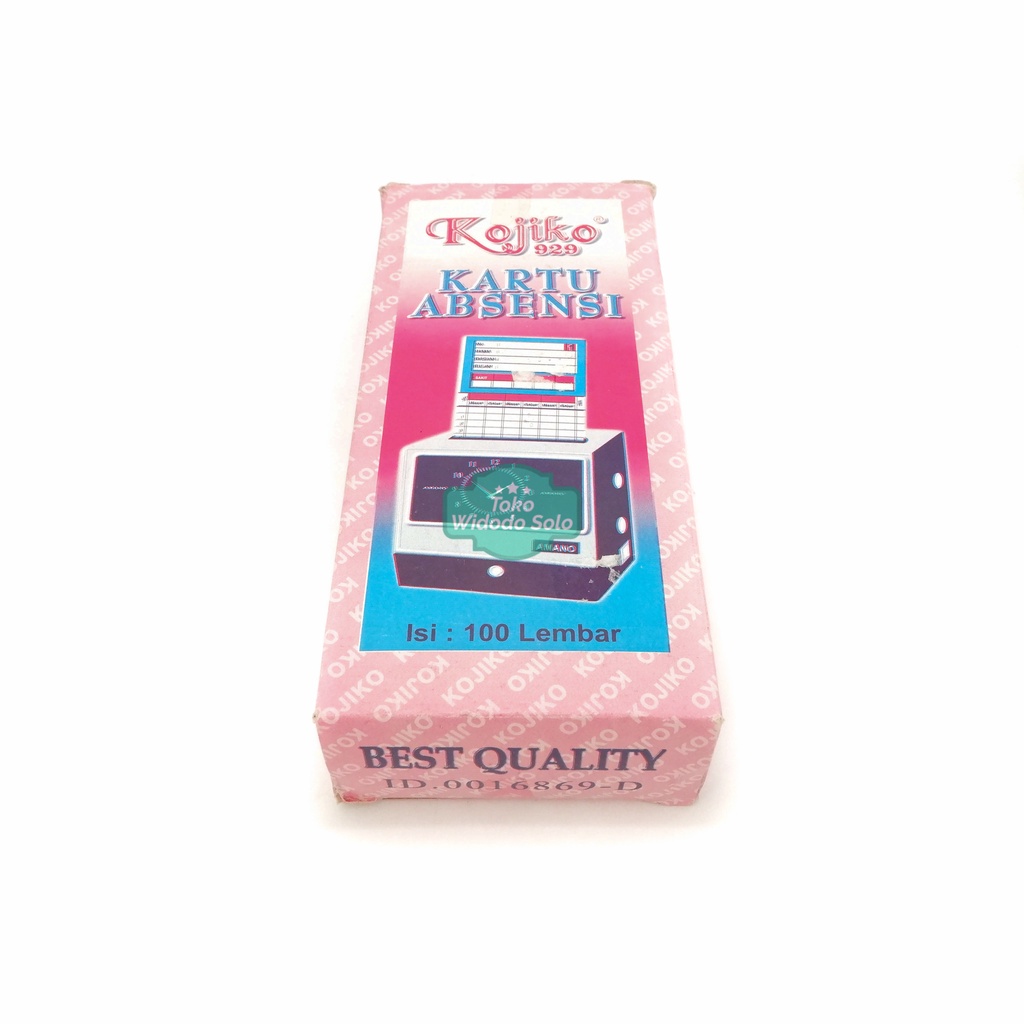 

1 PACK (ISI 100) Kartu Absensi Kojiko 929 Kartu Apel Absen 190x85mm