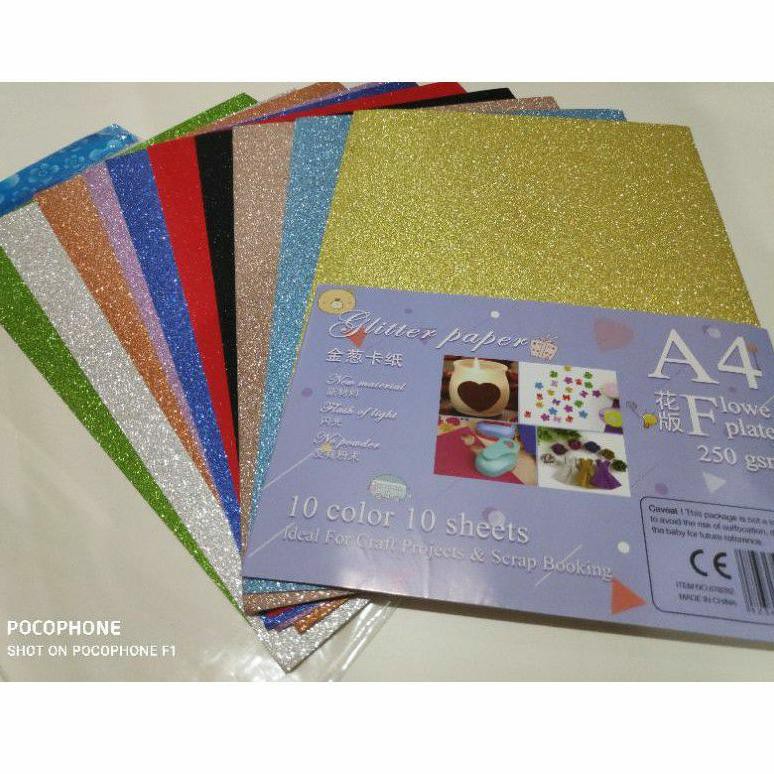 

Terbaru dan terlaris Glitter Paper A4 10lembar mix 250gsm