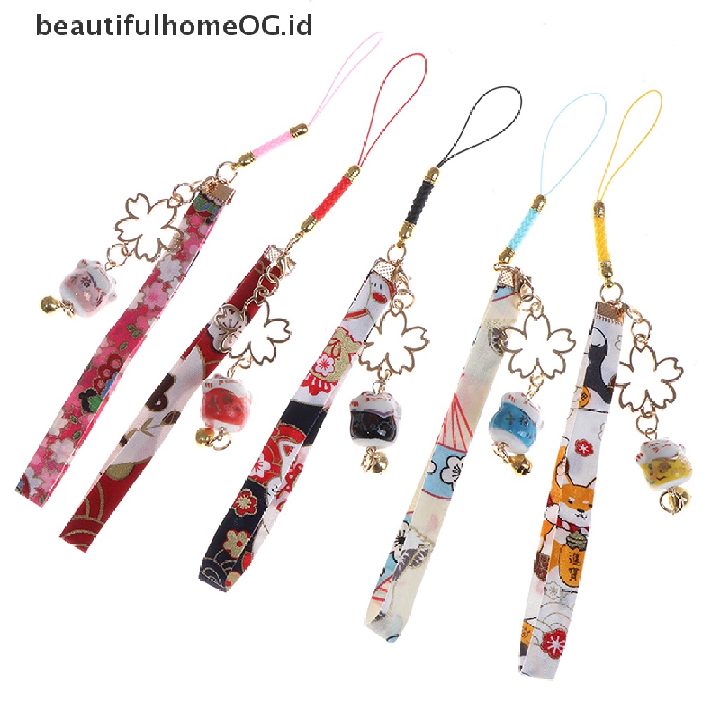 Tali Lanyard Motif Bunga Daisy Dan Kucing Untuk Dekorasi Ponsel