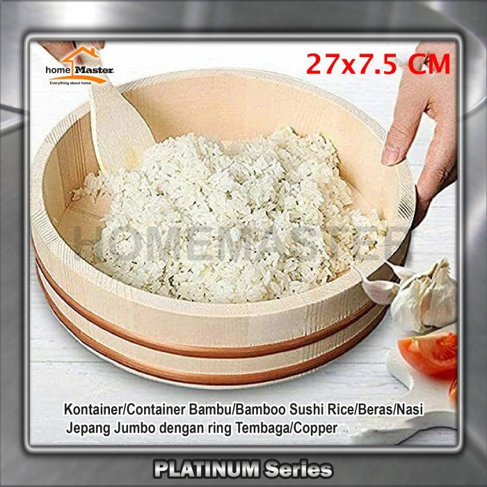 Jual Baskom/Bowl/Baki Hangiri Bambu/Bamboo Sushi Rice/Beras/Nasi