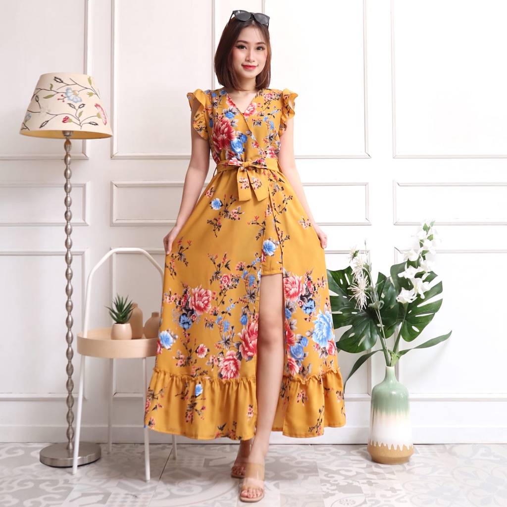 REALPIC INSTORE88 - JUMPSUIT DRESS WANITA BUNGA HAZEL 184