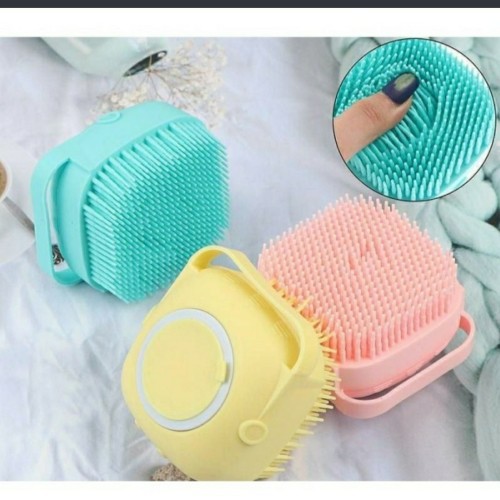 Sikat Mandi Silikon 80ml Bisa Diisi Ulang Buth Brush / Sikat Sabun Gosok Badan