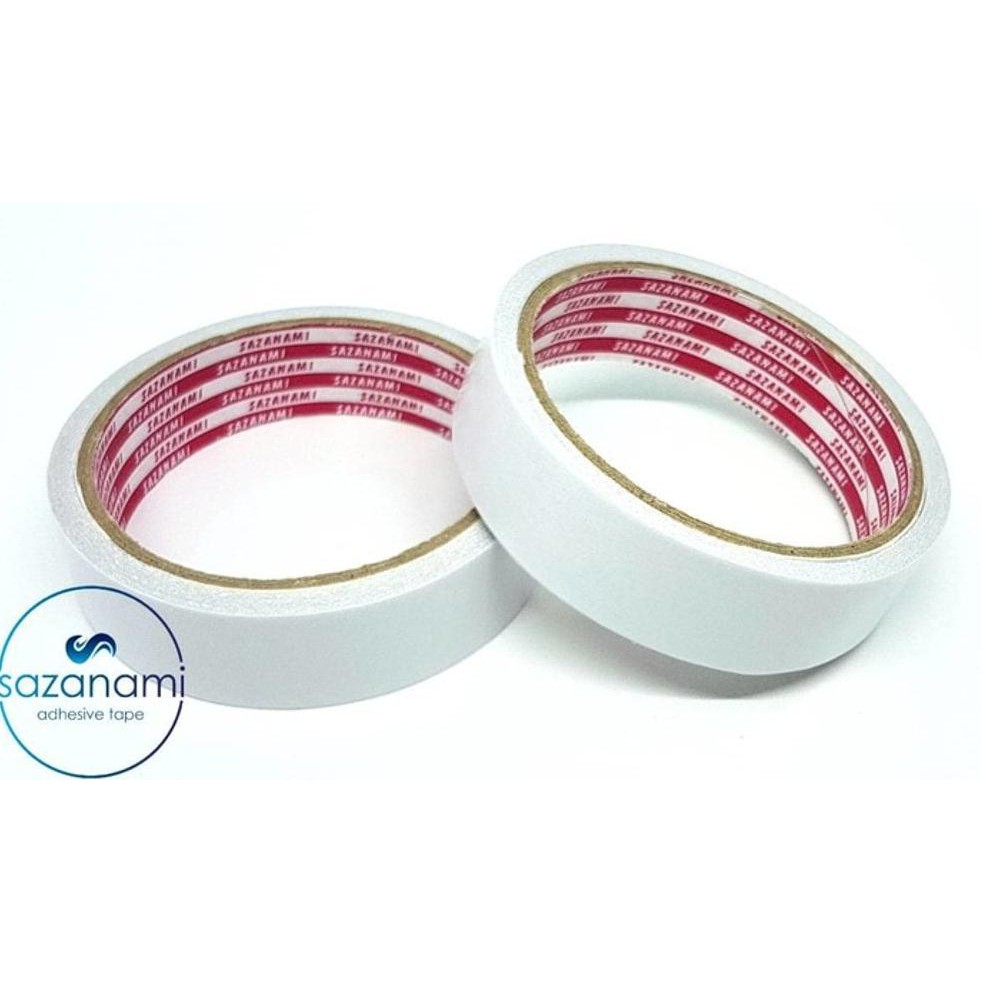 

TERMURAH Double Tape Kertas 1 Inch x 8 Meter Sazanami Tape 24mm Tissue