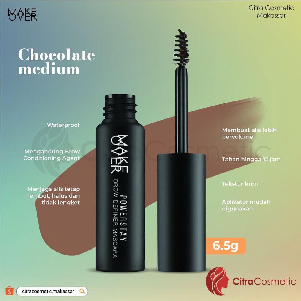 Make Over Powerstay Brow Definer Mascara 6.5G | Long Black | Chocolate | Coffee Cream