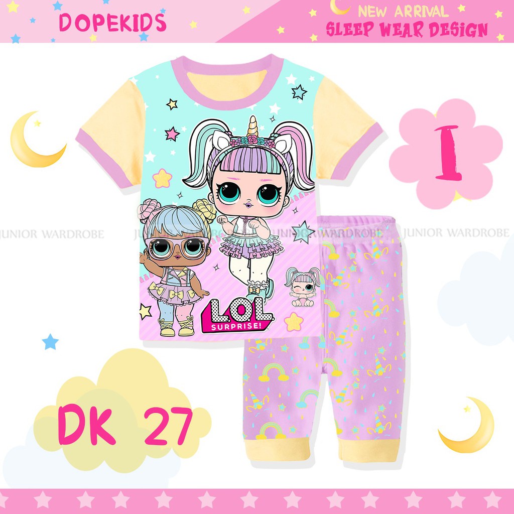 Setelan Piyama Pendek Anak Perempuan / Setelan Piyama DK 27 Import